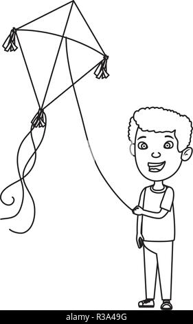 How to draw a boy flying a kite | Simple oilpastel drawing - YouTube
