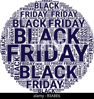 Black Friday Wordcloud. Typography concept. Text cloud. Vector illustration Stock Vector