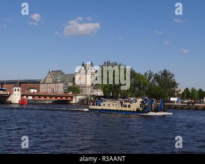 long bridge and customs office in szczecin Stock Photo