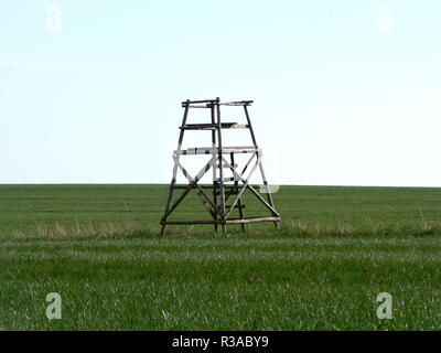 small high stand,high seat,hunter stand on a field Stock Photo