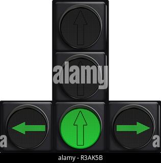 Traffic lights with green light on Stock Vector