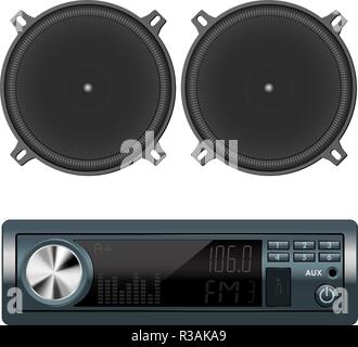 Car audio and speakers Stock Vector