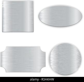 Metal plates set. Vector 3d illustration Stock Vector