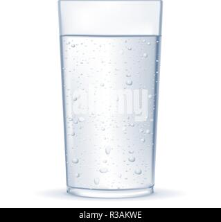 Glass of water with bubbles Stock Vector