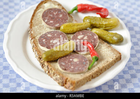 blood sausage (Blutwurst) Stock Photo