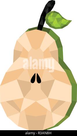 Isolated geometric pear cut. Low Poly Stock Vector