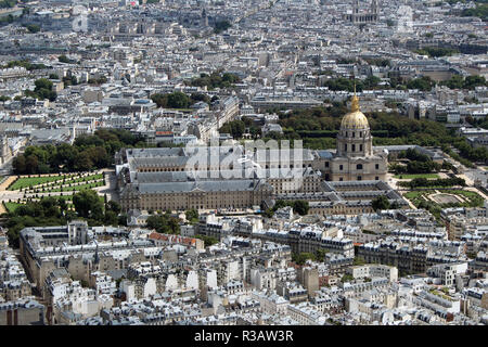 aerial view of the invalides and army museum in paris,france Stock Photo