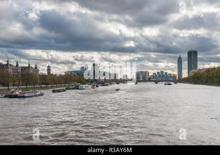 skyline of london on a cloudy day Stock Photo