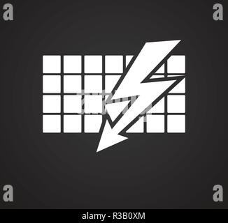Sun panel source on black background Stock Vector