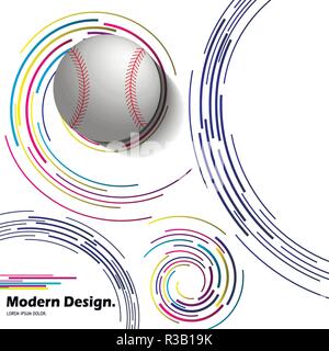 Vector baseball ball on modern background  with room for your text. Stock Vector