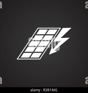 Sun panel source on black background Stock Vector