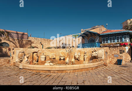 TThe Zodiac Fountain in Kedumim Square in Old Jaffa Stock Photo