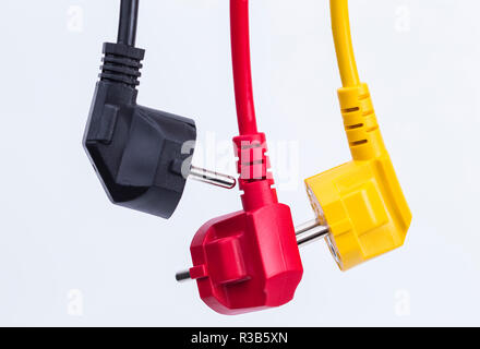 colored power cords Stock Photo
