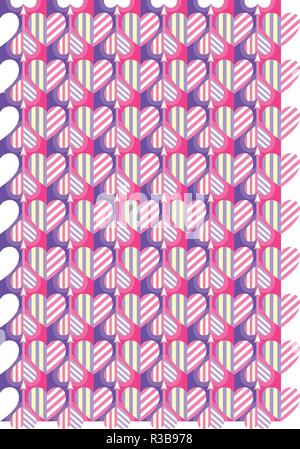 Seamless Heart Pattern. Ideal for Valentine s Day Card or Wrapping Paper. Stock Vector