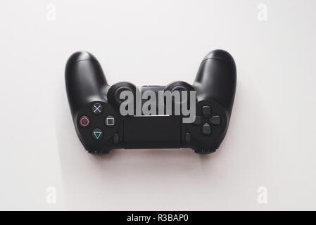 Joystick from the game console on a white table Stock Photo
