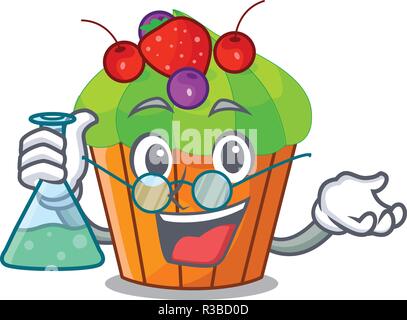 Professor ice cream sundae cupcakes on character Stock Vector