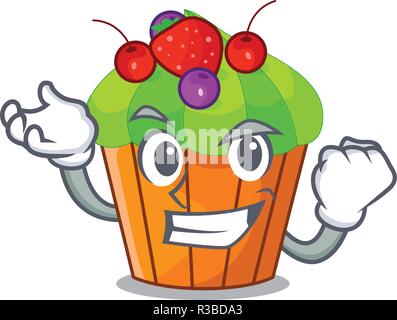 Successful ice cream sundae cupcakes on character Stock Vector