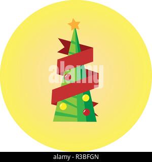 green christmas tree logo vector easy icon Stock Vector