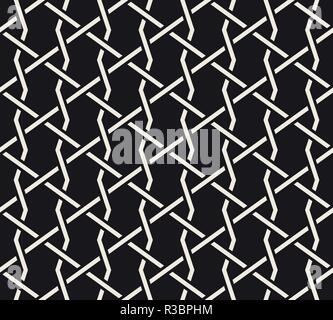 Vector seamless interlacing lines pattern. Modern stylish abstract texture. Repeating geometric tiles Stock Vector