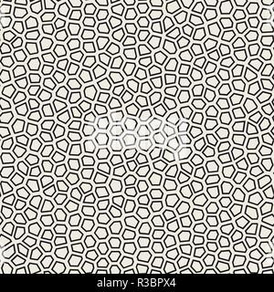 Seamless irregular lines vector mosaic pattern. Abstract chaotic tessellation texture Stock Vector