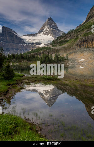 Mount Assiniboine reflection, Canada Stock Photo