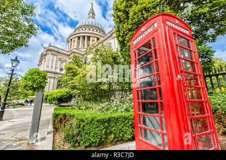 St. Pauls Cathedral in London on a sunny Day Stock Photo