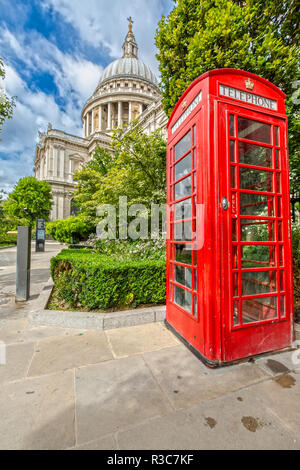 St. Pauls Cathedral in London on a sunny Day Stock Photo
