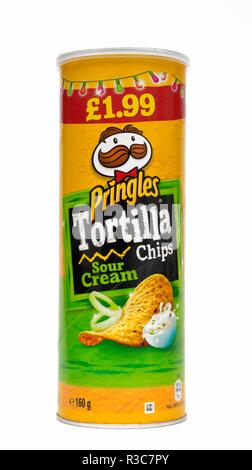 Pringles Tortilla chips Sour Cream Stock Photo