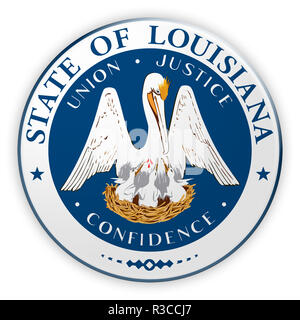 Badge US State Seal Louisiana, 3d illustration Stock Photo
