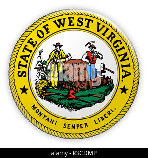 Badge US State Seal West Virginia, 3d illustration Stock Photo