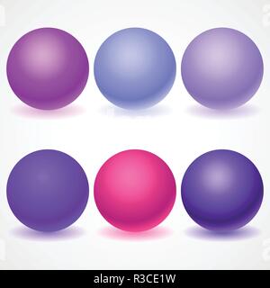 Set of multicolored spheres with shadows Stock Vector