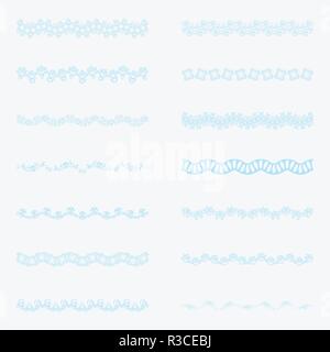 Set of horizontal isolated lace borders for design Stock Vector