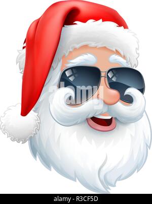 Cool Santa Claus Christmas Cartoon in Sunglasses Stock Vector