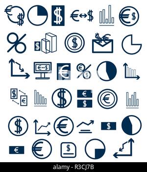 Set of icons on a financial theme. Stock Vector