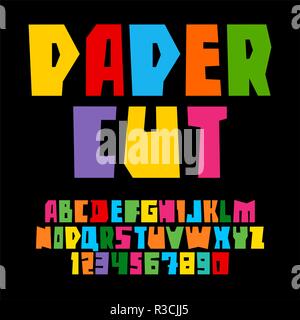 Colorful paper cut alphabet Cutout letters vector Stock Vector