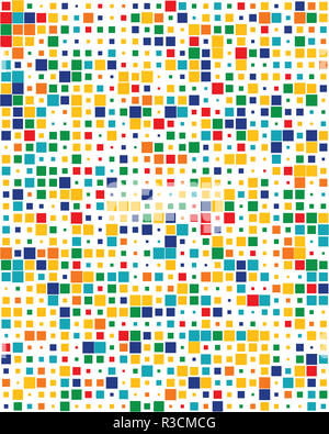 Seamless vector pattern with colored squares, background Stock Photo