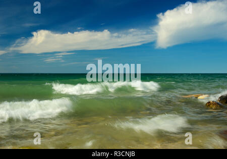 Canada, Manitoba, Clearwater Lake Provincial Park. Waves on Clearwater Lake. Stock Photo