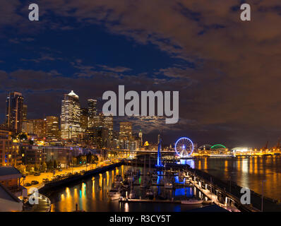 USA, WA, King County, Downtown Seattle, from Pier 61 overview. Stock Photo