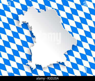 map and flag of bavaria Stock Photo