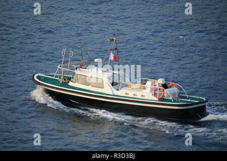 Pilot boat in Villefranche, France Stock Photo
