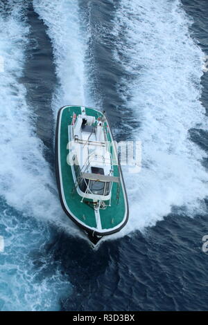 Pilot boat in Villefranche, France Stock Photo