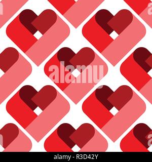 Seamless Heart Pattern. Ideal for Valentine s Day Card or Wrapping Paper. Stock Vector