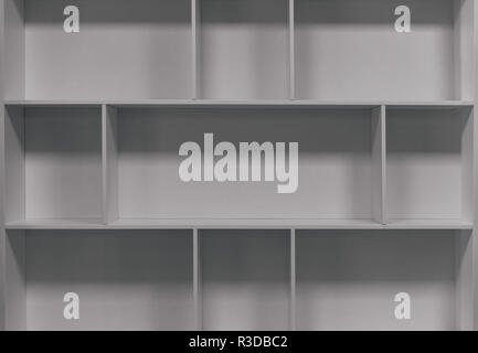 White wood isolated rack with square cells Stock Photo