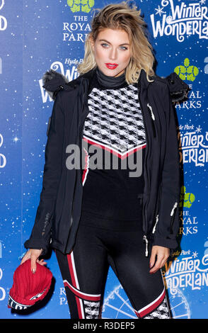 Photo Must Be Credited ©Alpha Press 080011 21/11/2018 Ashley James at the Preview Launch Night of Hyde Park Winter Wonderland 2018 in Hyde Park, London. Stock Photo