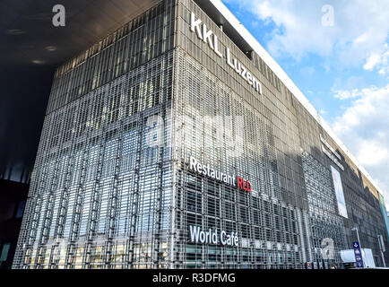 Exterior of the KKL art museum in Lucerne, Switzerland. Stock Photo