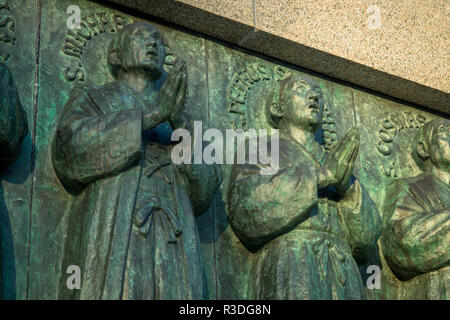 Twenty-Six Martyrs of Japan were executed by crucifixion on February 5, 1597 at Nishizaka Hill. Stock Photo