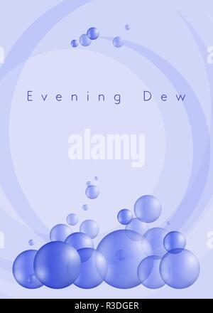 Shiny and fresh dew drops under the evening light Stock Vector