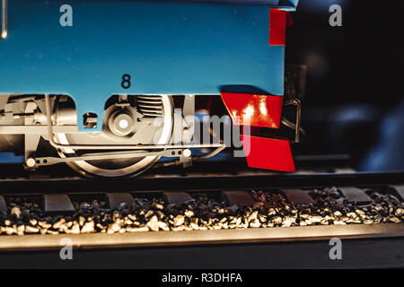 Car diesel train, toy Soviet locomotive Stock Photo