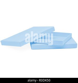 Baby Blue Rectangular Flat Chocolate jewelry and Gift Box Stock Photo