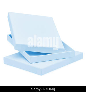 Blue Rectangular Flat Chocolate jewelry and Gift Box on Cool Angle Stock Photo